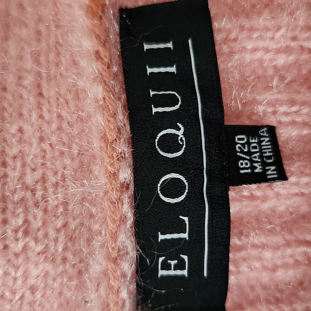 Eloquii Pink Cardigan Tank Top Set Fuzzy - Picture 11 of 12